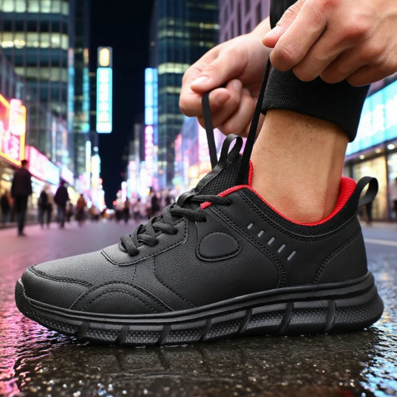Men's Sneakers Classic Black Fashion Anti Slip Casual Outdoor Training Shoe Spring Autumn Lightweight Comfortable Work Shoes Men.