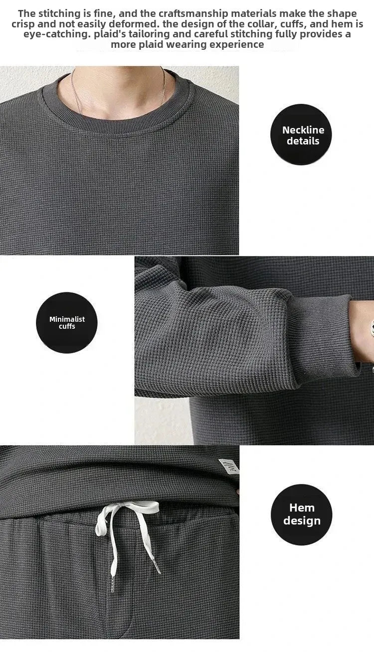 Loose Men's Long Sleeve Hoodie And Pants Set Spring Autumn New Style Casual Sports Youth Loose Fit Male Fashion Outfit.