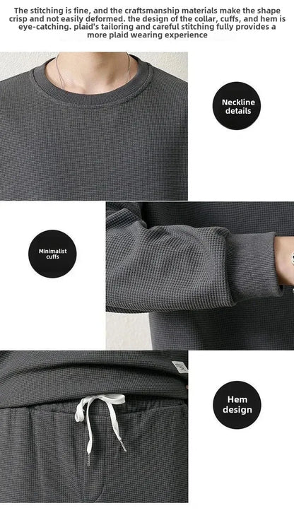 Loose Men's Long Sleeve Hoodie And Pants Set Spring Autumn New Style Casual Sports Youth Loose Fit Male Fashion Outfit.