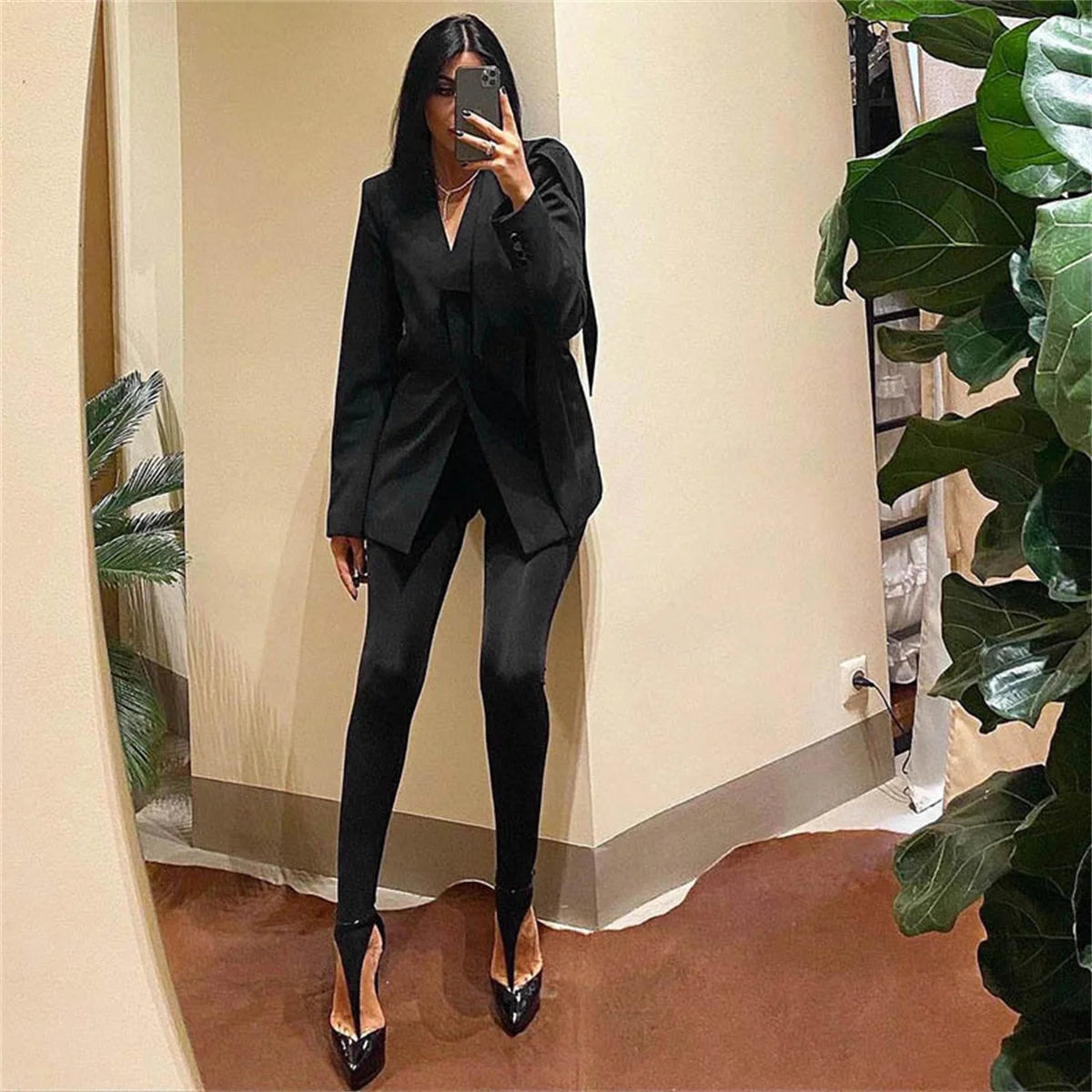 Korean Fashion Winter Black Slim High Waisted Skinny Y2K Women Tight Pants Sexy Glitter Casual Club 2025 Leggings Pants Long.