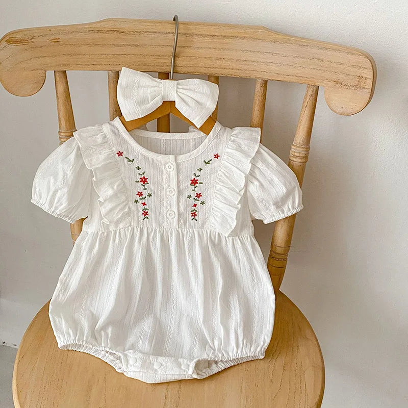 MILANCEL Sommer Baby Kleidung Kleinkind Girs Ein Stück Stickerei Body.