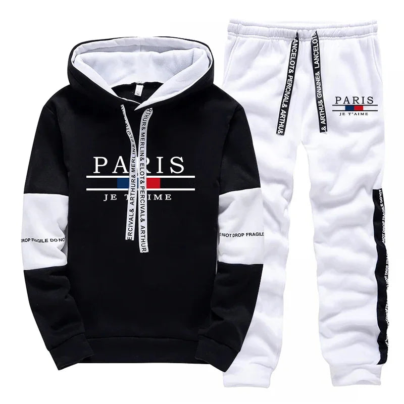 Hot Sale Men's Tracksuit Hooded Long Sleeves Casual Single Piece Sports Sweatshirts And Daily Sweatpants Comfort Outdoor Jogging.