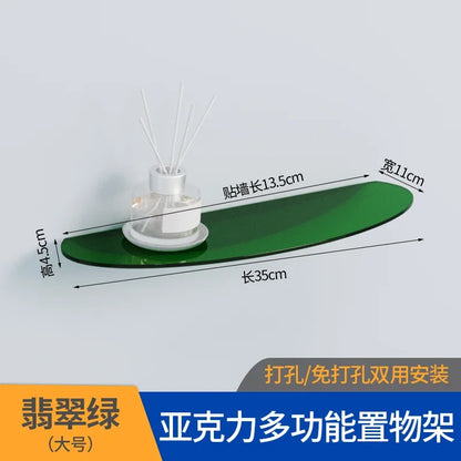 Bathroom Living Room Display Seamless Punch-free Fashion Decoration Color Acrylic Semi-circular Shelf Decoration Rack Storage.
