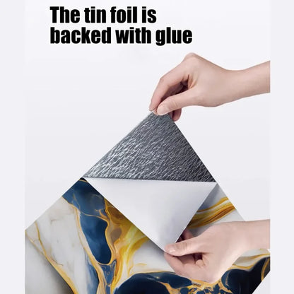 10PCS 30X30CM  Marble Gold 3D Wall Sticker Self Adhesive Tile Stickers Waterproof Oil Home Kitchen Bathroom Floor Sticker