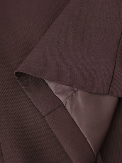 TRAFZA Frauen Elegante Feste Revers Zwei Tasten Anzug Jacke Mode Lange Hülse Dünne Kurze Mäntel 2024 Neue Casual Büro Dame Blazer.