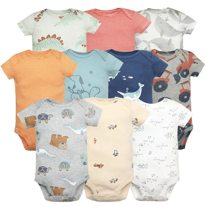 5 stück Unisex Baby Bodys Mode Körper Anzüge Kurzarm Neugeborenen Overall Cartoon Baby Junge Mädchen Kleidung Set Sommer.