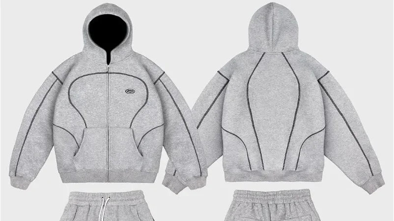 High street hip hop fashion new Y2k men clothing set retro trend casual sportswear personality pattern design loose sweatpants.