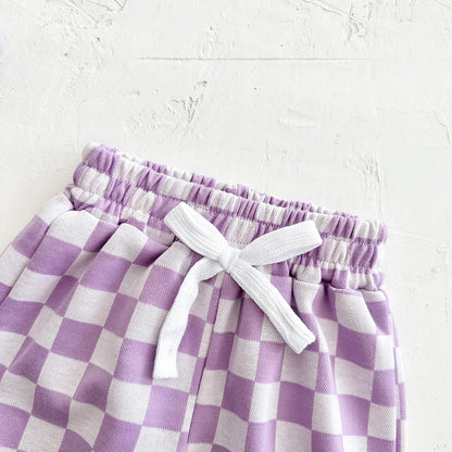 Ins Sommer Neugeborenen Jungen Mädchen Kleidung Baby Set Solide Kurzarm T-shirt + Schachbrett Shorts Baumwolle Casual 2PCS 0-3Y.