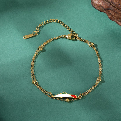 COOLTIME Palestine Map Charm Women Bracelets Stainless Steel Adjustable Double Layer Men Geography Bracelet jewelry Wholesale.