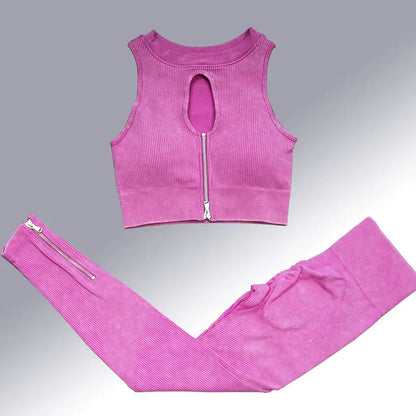 Yoga Suit High Waist Leggings Running Training Tights Sports Outfits Long Sleeve Crop Top Bra Seamless Fitenss Set Fitness Wear.