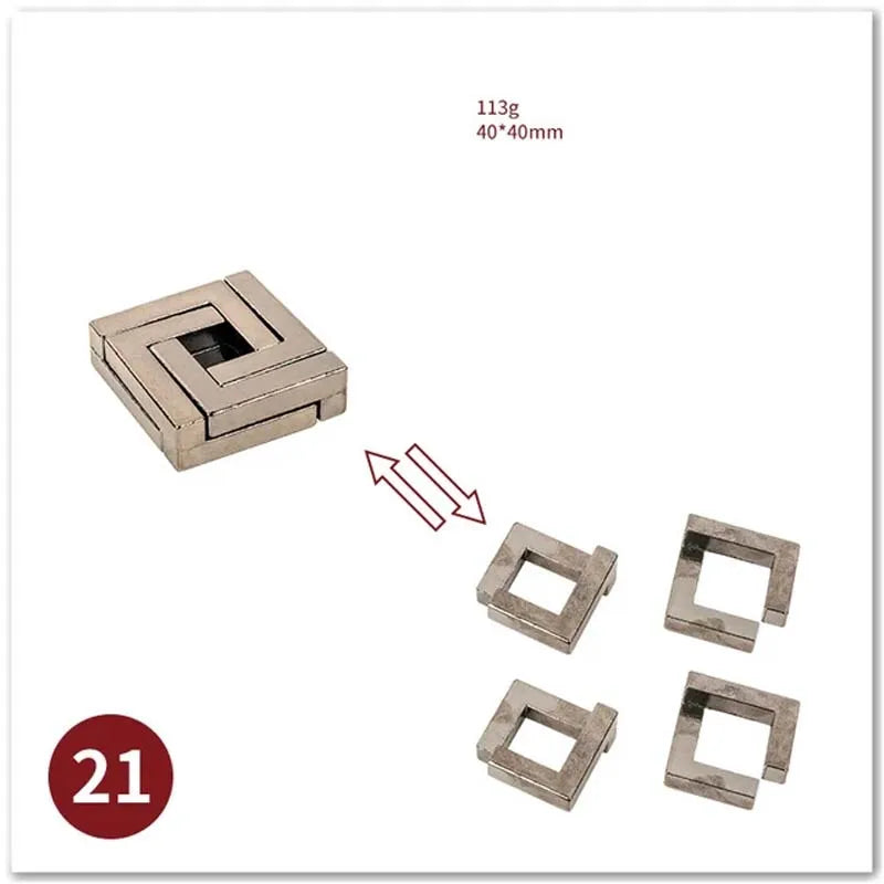 Classic IQ Metal Brain Magic Baffling Puzzles Game Toys for Children Adults Funny Gifts.