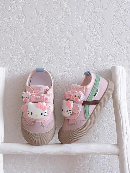 Sanrio Girl Kawaii Canvas Shoes Kindergarten Baby Child Cute Hello Kitty Spring Autumn Fashion Outdoor Running Sports Leisure.