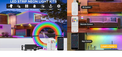 WS2812B WS2811 Neon Sign Tube SK6812 RGBW LED Strip Light Silica Gel 1m 2m 3m 4m 5m Flexible Neon Soft Lights Tube for Outdoors.