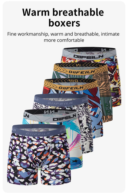 4/6Pcs Herrenmode Druck Lange Unterwäsche Jugendliche Für Erwachsene Multi-größe Bequeme Sport Boyshort Plus größe Fitness Shorts