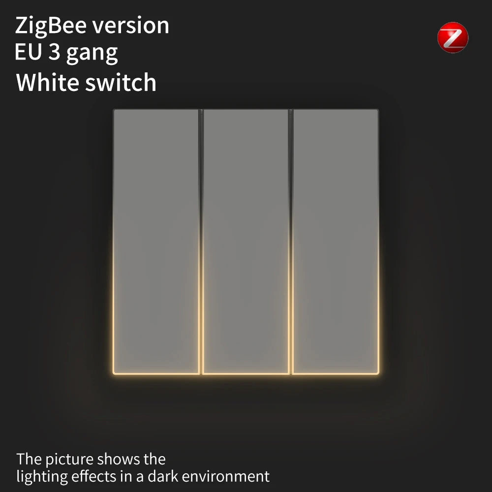 AVATTO Tuya WiFi/ZigBee EU Smart Licht Schalter 1/2/3/4Gang Taste Schalter mit Umgebungs Licht Funktioniert mit Alexa Google Home Alice