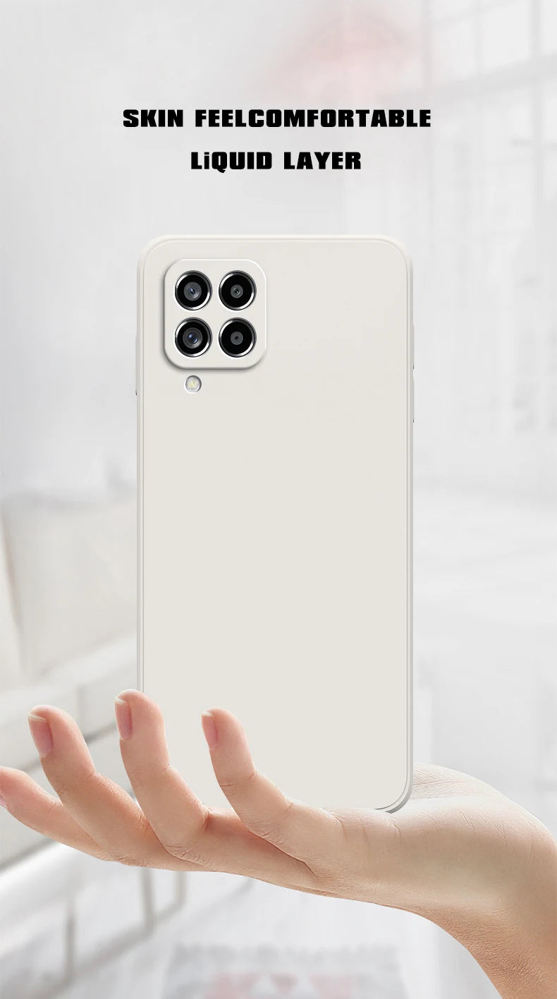 Funda Original Phone Case for Samsung A12 M12 A22 M22 A32 A42 A52 A72 5G Matte Silicone Camera Protective Cover Cases.