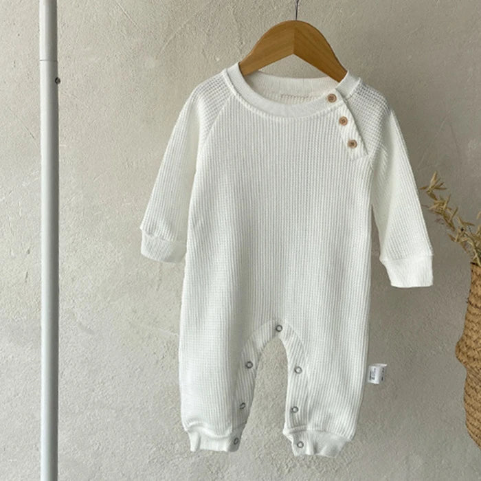 Infant Baby Mädchen Jungen Overall Einem stück Outfit Waffel Baumwolle Langarm Kleinkind Baby-spielanzug Frühling Herbst Baby Kleidung.