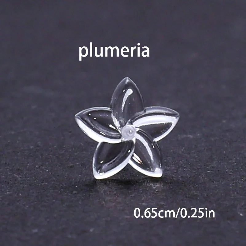 2/100Pcs Mini Resin Ear Studs for Women Anti-allergy Prevent Allergy Transparent Girls Invisible Cute Earring Piercing Jewelry.