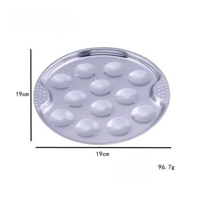 8 Slots Large Oyster Multifunction Plate Stainless Platter French Oyster Mussel Shellfish Seafood Tray Home Restaurant Dish.
