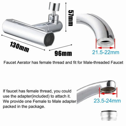 4 in 1 Kitchen Faucet Sprayer Anti-splash Pressurized Bubbler Multi Functional 360 ° Rotation Waterfall Faucet Home Accessories