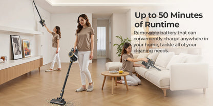 Lubluelu P3 Cordless Vacuum Cleaner 33Kpa Strong Suction 50Min Runtime Self-Standing for Hard Floor Carpet Pet Hair Removal.