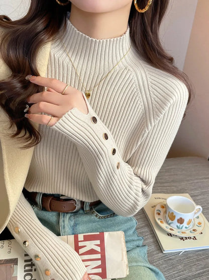 Herbst Winter Pullover Frauen Pullover Langarm Tops Kleidung Schlank Stricken Weiche Jumper Streetwear Taste Rollkragenpullover