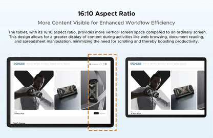 DOOGEE Tab E3 Tablet 11" Screen Android 15 Gemini AI 7.5mm Ultra-thin 32GB (8+24) 256GB Dual Speakers 8800mAh Battery Smart Pad.