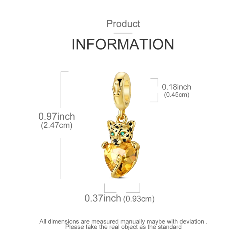 Gold Series DIY Charms Bead Original 925 Sterling Silver Inlaid Zirconium Sun Leopard Pendants Fit Bracelet Jewelry Gift Marking