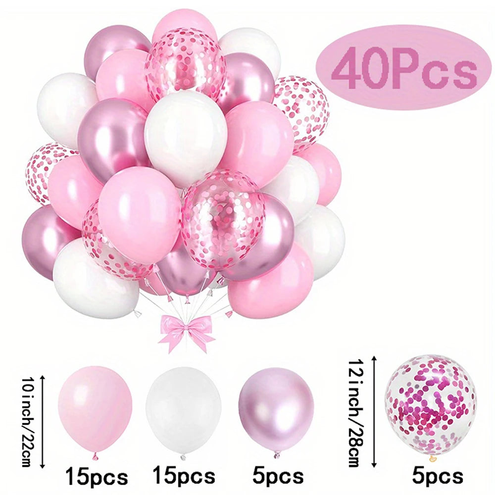 40 Stück rosa Luftballons, Macaron-Party-Luftballons eignen sich zum Dekorieren von Abschlusszeremonien, Ostern, Hochzeiten, Geburtstage, Brida.