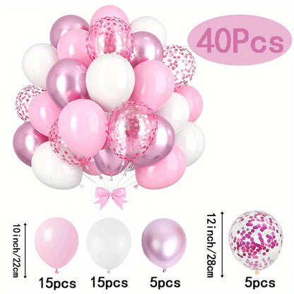 40 Stück rosa Luftballons, Macaron-Party-Luftballons eignen sich zum Dekorieren von Abschlusszeremonien, Ostern, Hochzeiten, Geburtstage, Brida.