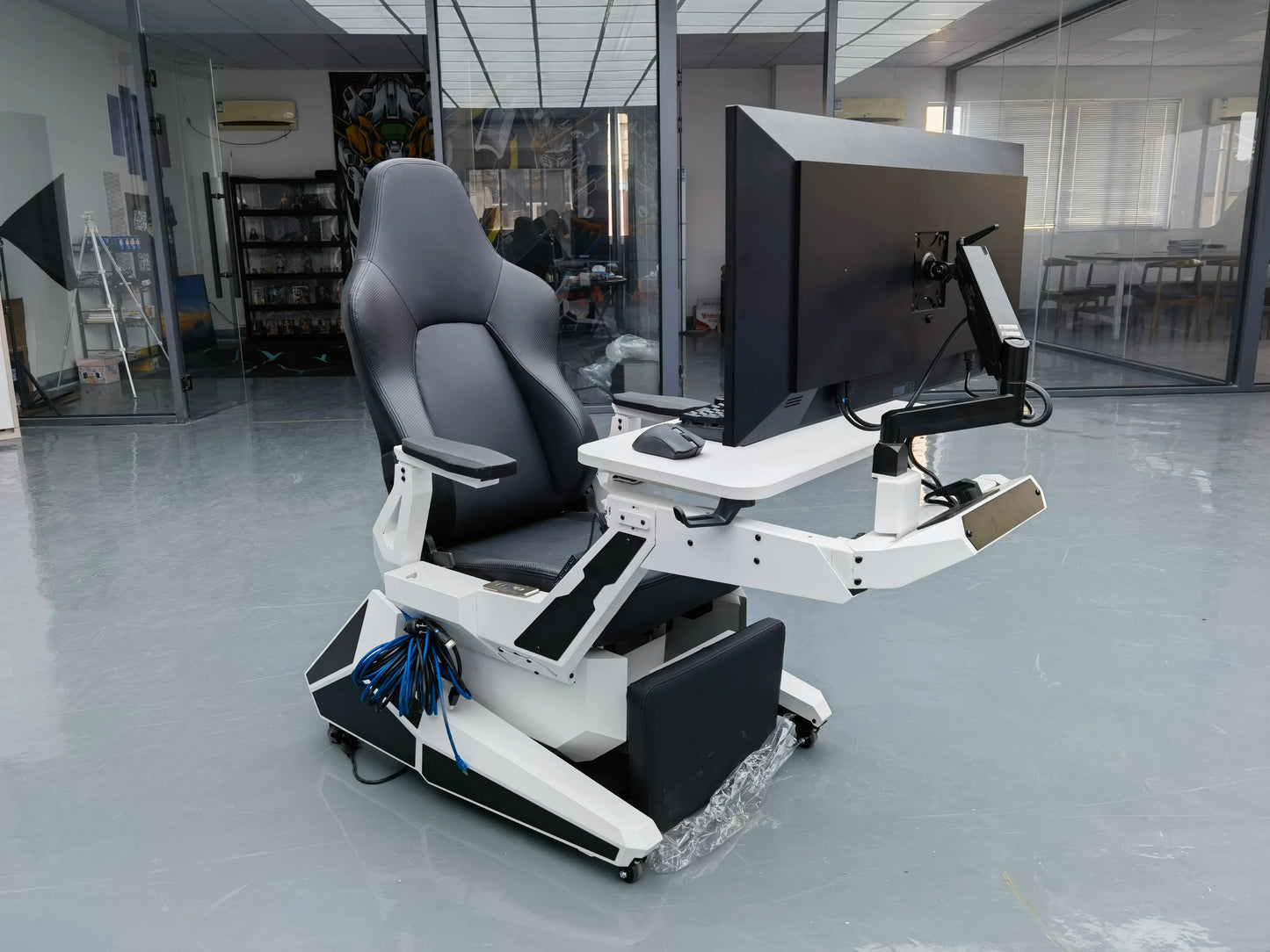 EASE POD PRO Günstiger, bequemer Computer-Cockpit-Zero-Gravity-Stuhl, ergonomischer Stuhl, Arbeitsplatz für 1–2 Monitore