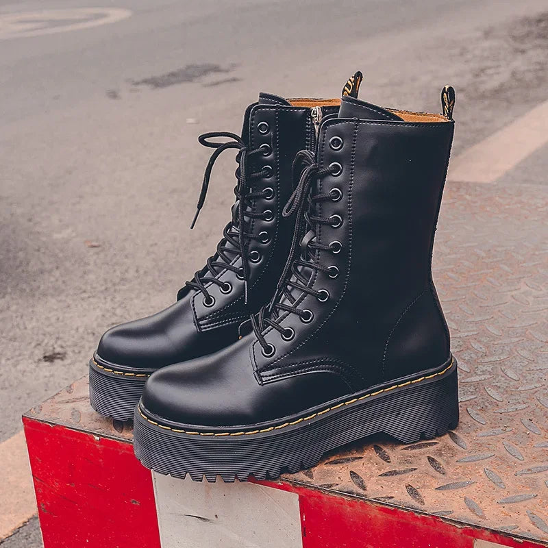 Autumn Winter Fashion Round Toe Lace-up Shoes Womens Boots Zip Ankle Boots For Women High Heels Basics Casual