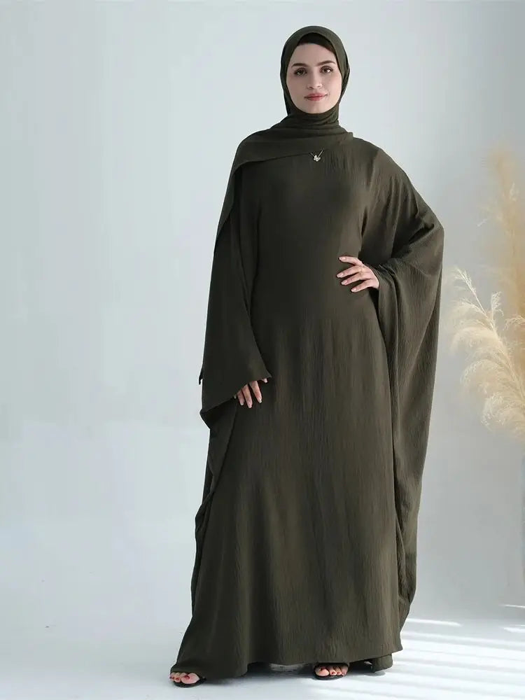 Ramadan Eid Baumwolle Leinen Khimar Abaya Set Dubai Muslim Sets Hijab Kleid Kaftan Abayas Kaftan Marocain Femme Vestidos Para Mujer