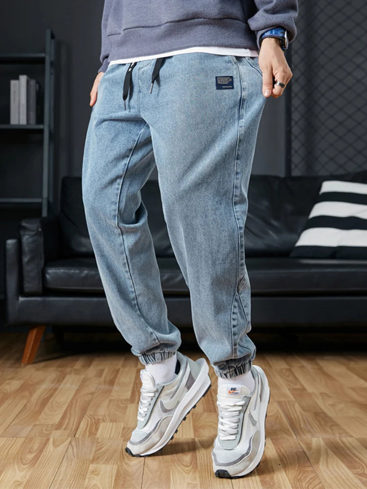 Big Size Men's Jogger Jeans 6XL 7XL 8XL Streetwear Black Blue Casual Denim Cargo Pants Stretch Cotton Taper Jeans Baggy Trousers.