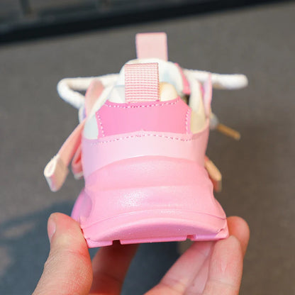 Kids Sport Chunky Shoes Mesh Breathable Casual Girls Sneakers children boy Shoes.