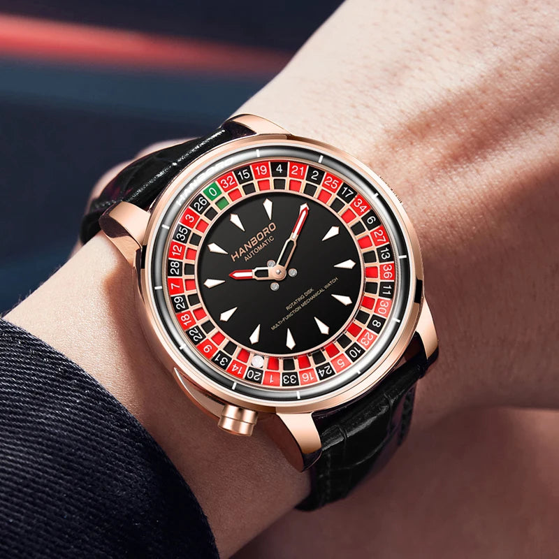 HANBORO men's fully automatic mechanical watch, roulette wheel, roulette wheel, men's watch 1001.