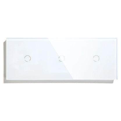BSEED Touch-Schalter, 1/2/3 Gang, 1-Wege-Wandlichtschalter, blaue LED-Hintergrundbeleuchtung, Glas, Sensorbildschirm, Heimschalter, Weiß, EU-Standard.