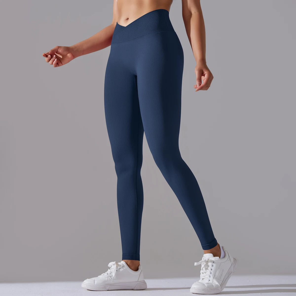 Crossover Waist Women Yoga Leggings Hips Lifting Gym Leggings Seamless Sport Pants High Waist Fitness Leggings Workout Running
