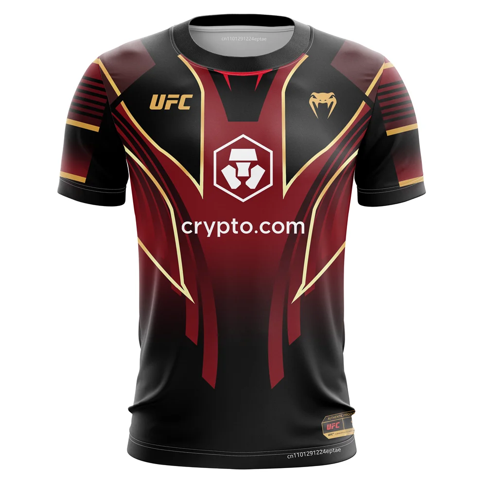 Men's Training UFC Breathable Sportswear T-shirts Outdoor Male Leisure Short-Sleeved Jersey Boys Running Fitness Tops.