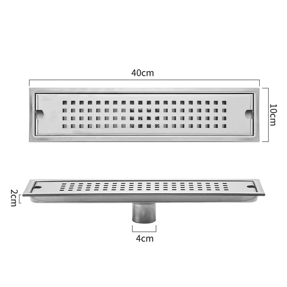 Mit Siebabdeckung, Duschbodenablauf, rechteckige Form, Edelstahl, Badezimmer-Waschbecken-Sieb, abnehmbar, geruchshemmend