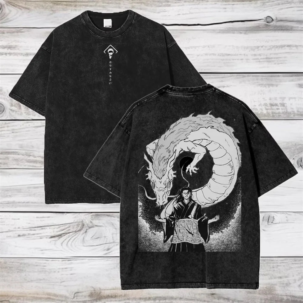 Gojo Satoru Jujutsu Kaisen Women Tshirt Washed Cotton T-shirt T Shirt Men Clothing Summer Short Sleeve Tees Streetwear.