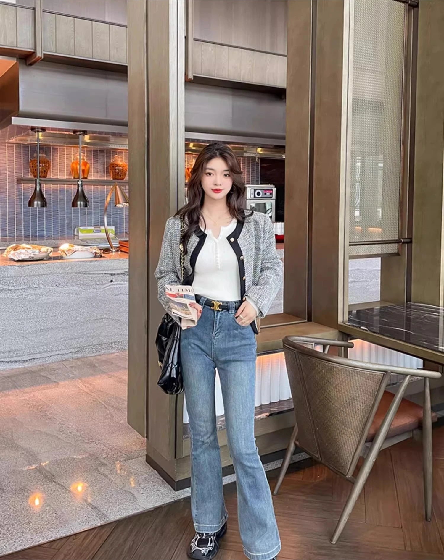 2025 frauen Solide Strick Pullover Herbst Winter Pullover V-ausschnitt Taste Langarm Schlank Pullover Koreanische Casual Basis Schicht Y2k.