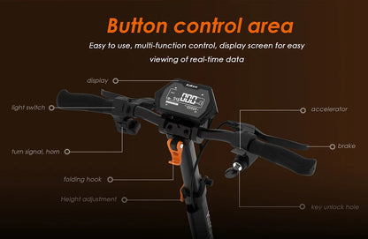 KuKirin G2 Max Electric Scooter 10 "Off-road Tire 1000W 55 Km/h Max Speed 48V 20.8Ah 70km Range Detachable Seat Adjustable Heigh.