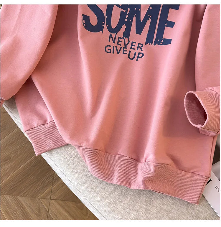 170kg plus size Damen büste Frühling Herbst Winter lose O-Neck Sweatshirt Langarm lässig Top 6xl 7xl 8xl 9xl 10xl 11xl