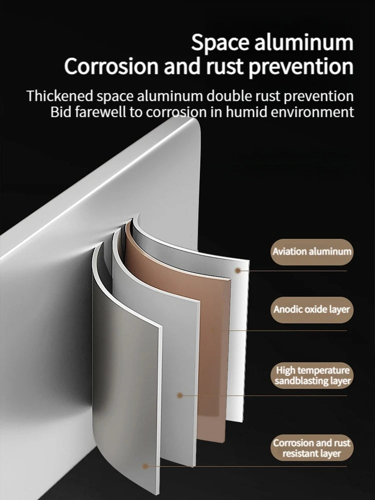 Badezimmerregal aus Aluminium, Badezimmerregal, WC-Lagerregal, WC- und Küchenregal, zum Aufhängen an der Wand, stanzfreies Regal