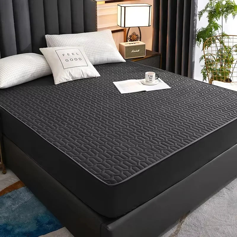 Waterproof Thicken bed Cover Solid color Mattress Protector Skin-Friendly Queen King Double Fitted Sheet Mat 90 140 180x200cm