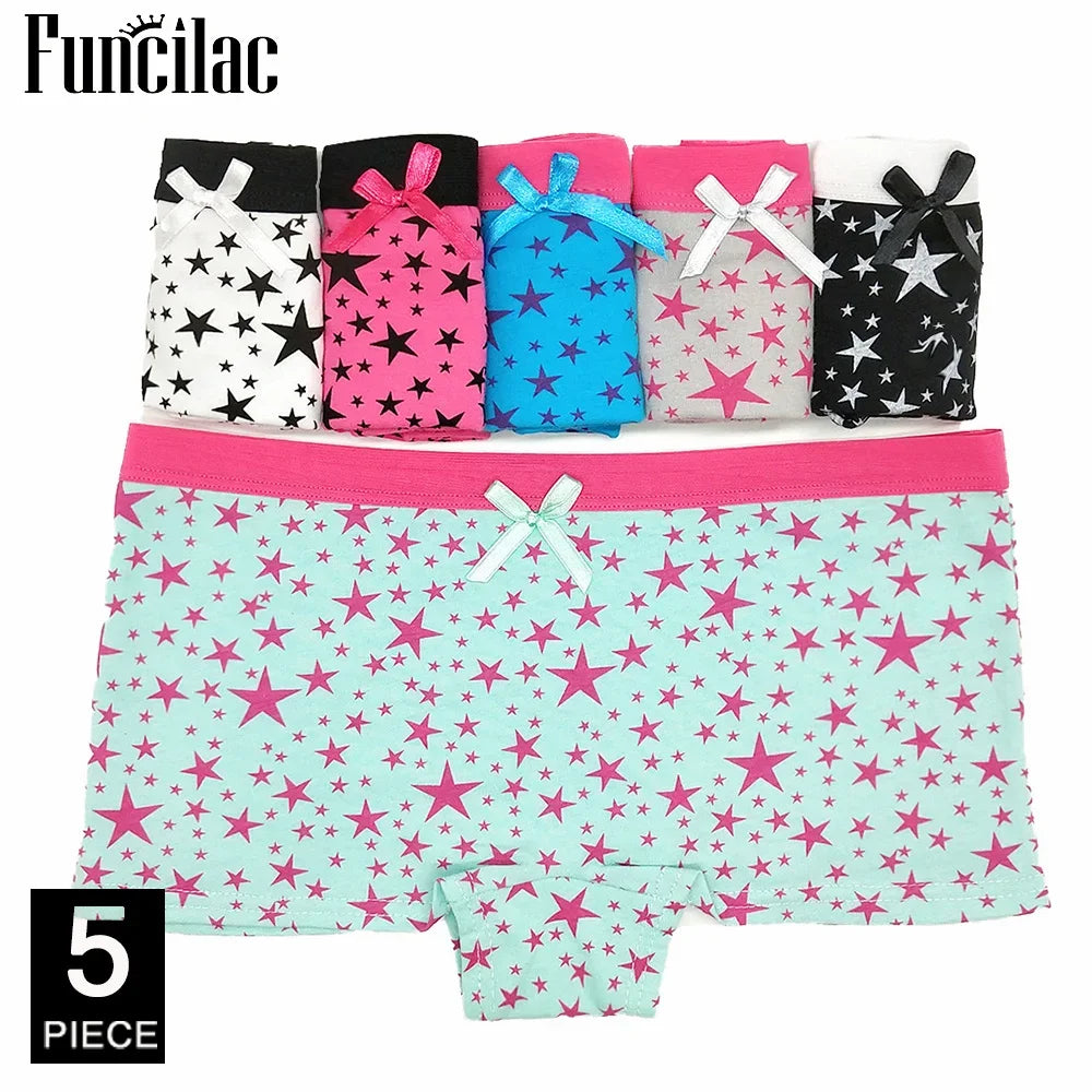 Panties cotton boxer women underwear Safety female panty print lingerie ladies girls intimate woman 5 Pcs/Lot