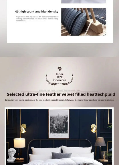 Winter Quilted Quilts Blanket 95% White Goose Down Soft Goose Down Warm Winter Duvet 거위털 이불 구스이불 거위Size King Twin Cover.