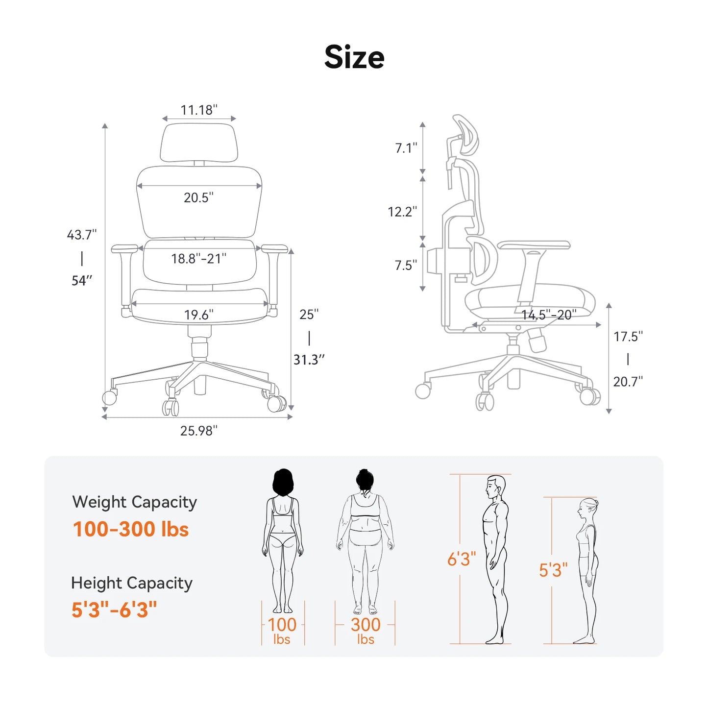 NEWTRAL NT001 Ergonomischer Bürostuhl mit adaptiver Lordosenstütze, Armlehne und Verstellbare Kopfstütze, Schreibtischstuhl aus Mesh für Büro