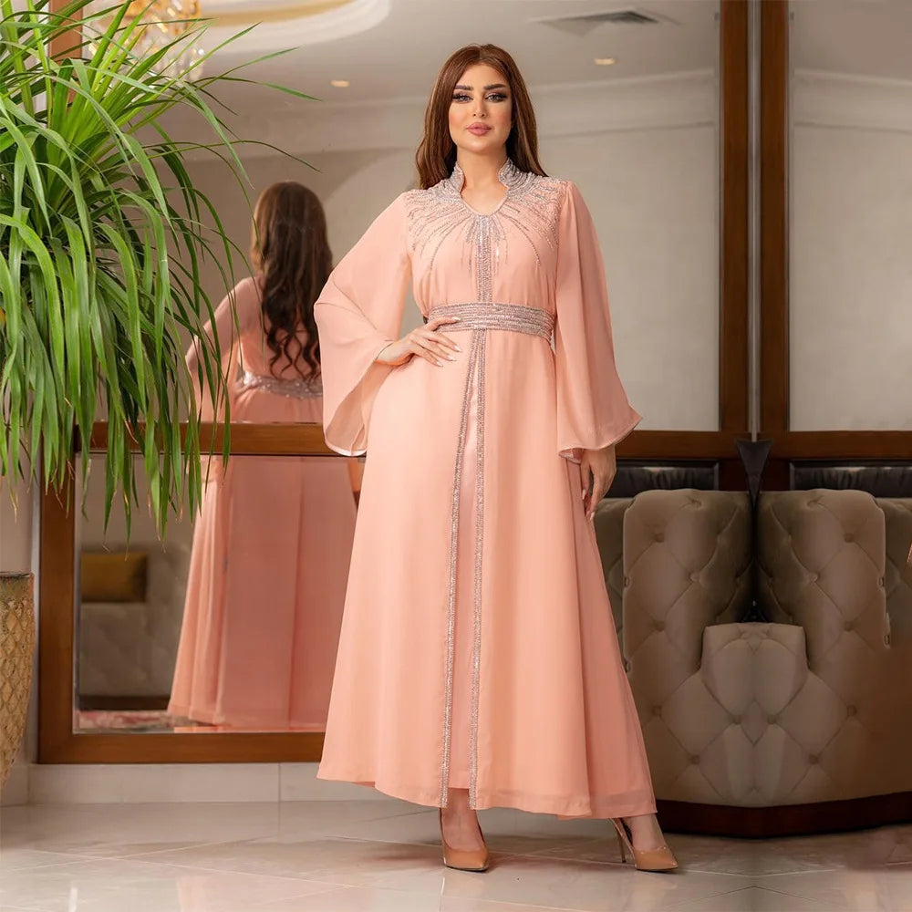 Floral Bedruckte Abaya Arabisch Langes Kleid Frauen Muslimischen Marokkanischen Kaftan Robe Golf Jalabiya Dubai Islam Türkei Kleider Ramadan Kleid.